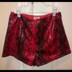 snakeskin superdown shorts